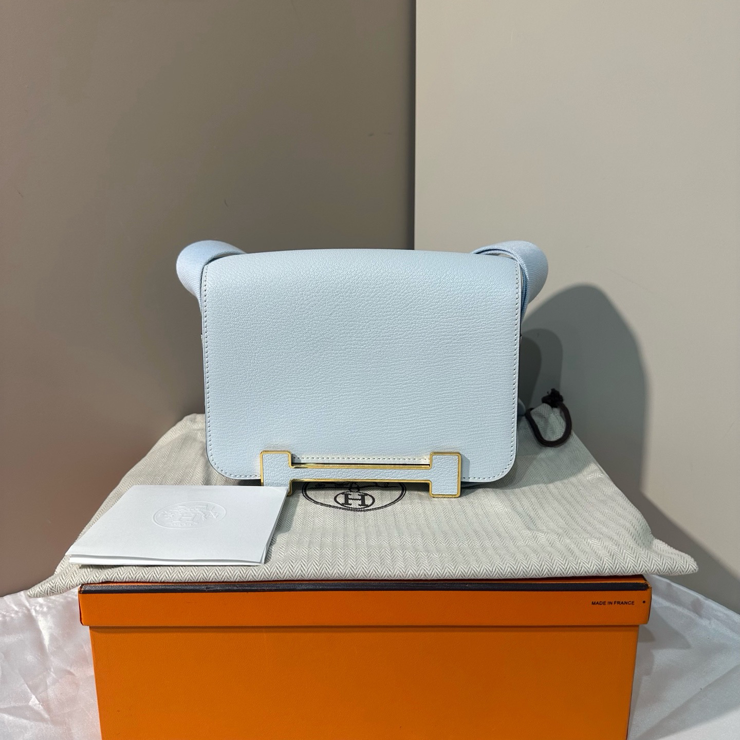 未使用 Hermes/爱马仕 爱马仕Geta包雾霾蓝单肩包