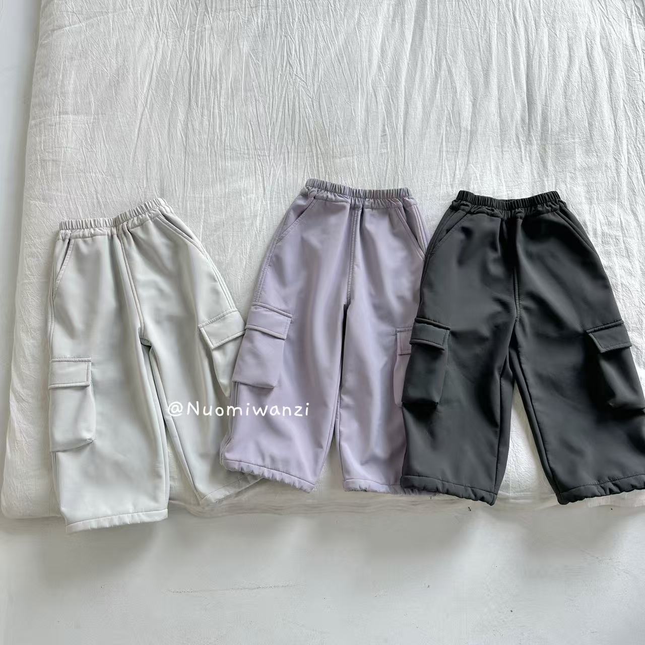 【YS】儿童韩版运动工装休闲加绒工装裤（冬款）WZJ-54029