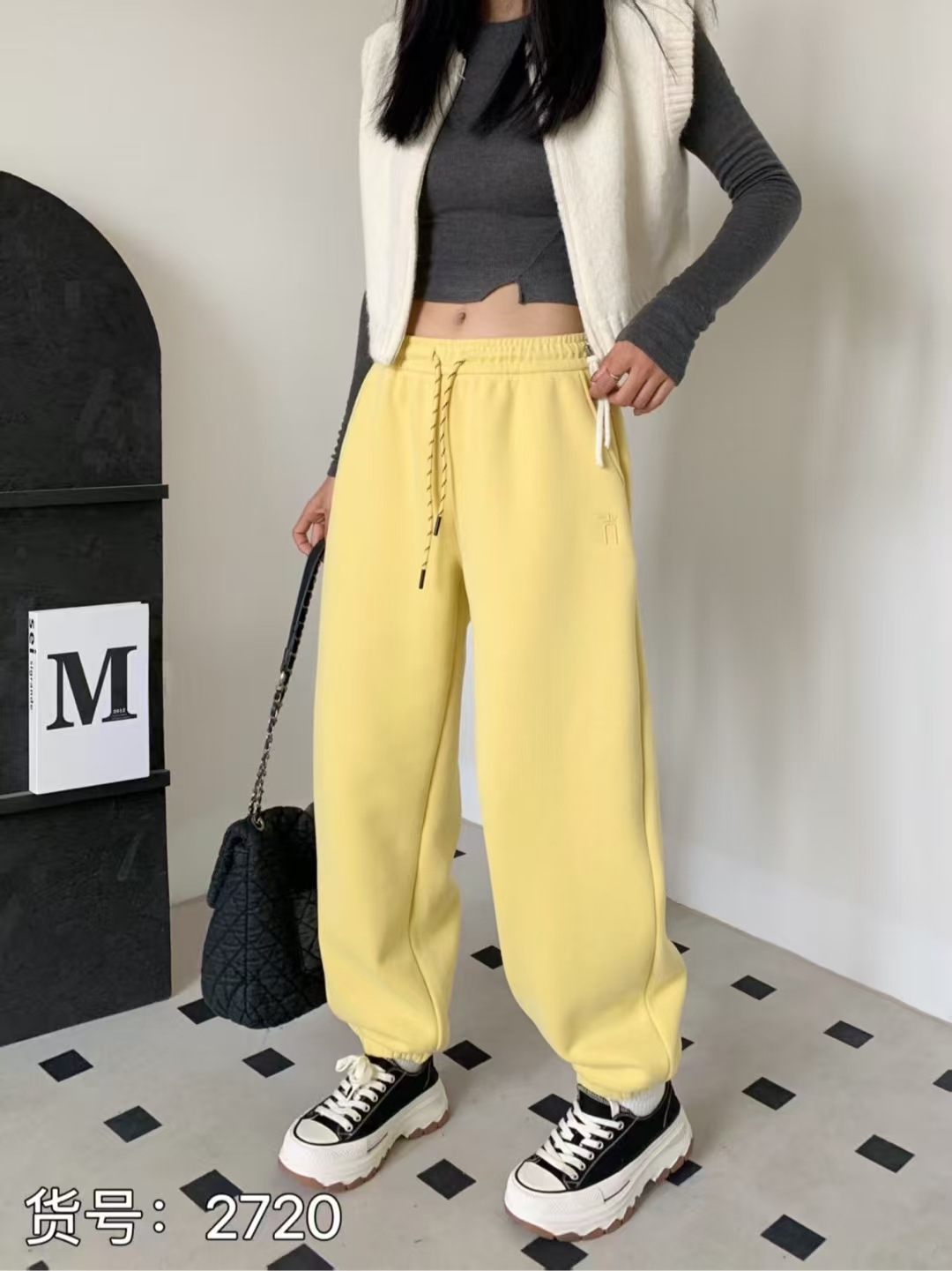 【字母刺绣】2720款阔腿裤香蕉蕉裤显瘦休闲裤百搭 