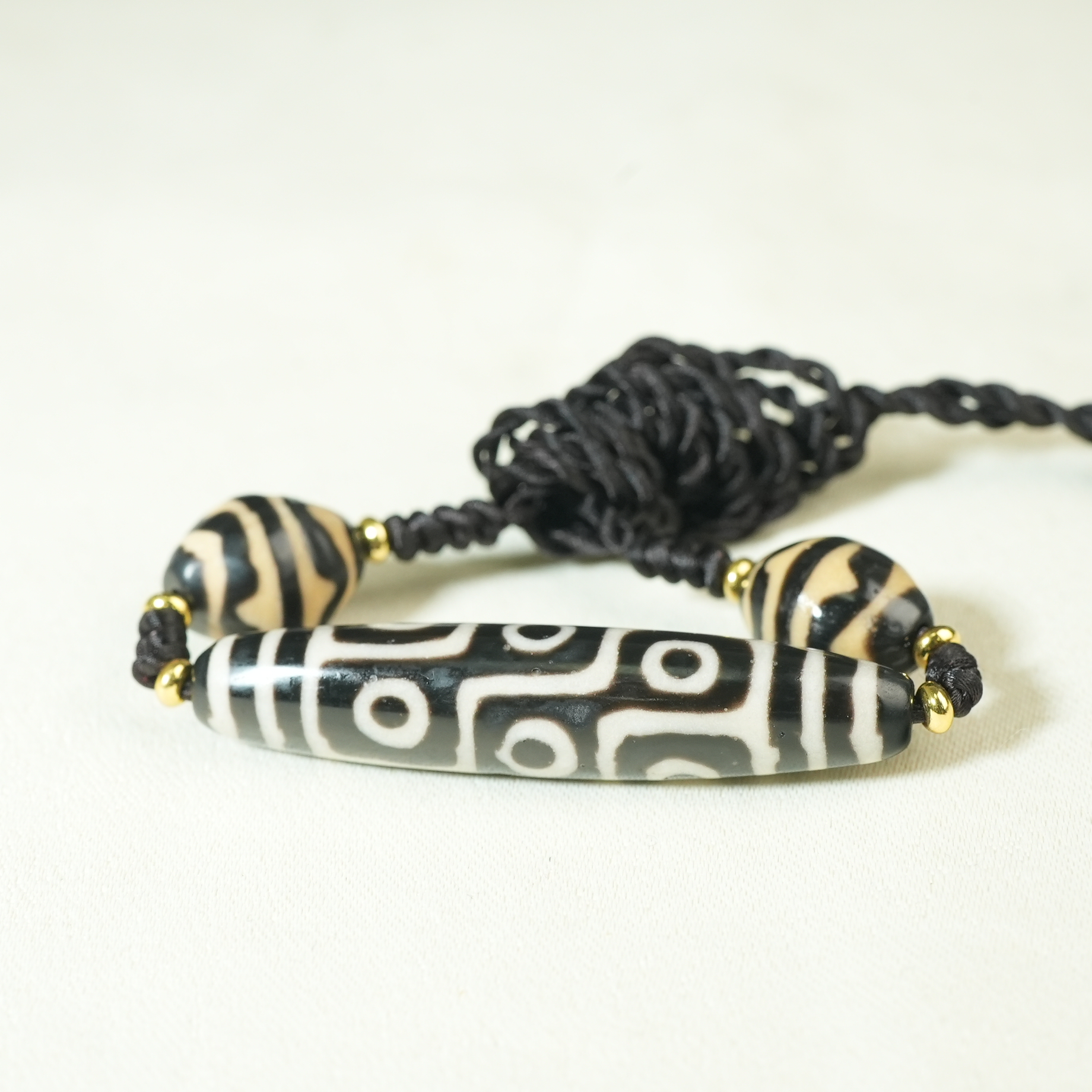 清代九眼料珠编绳项链【古珠精选】AAJJ2502151006