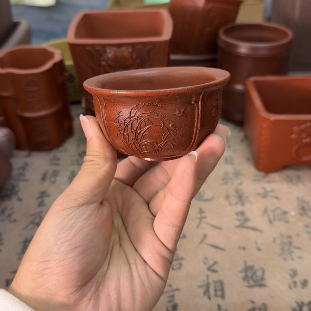 紫砂花盆宜兴紫砂正品7x4