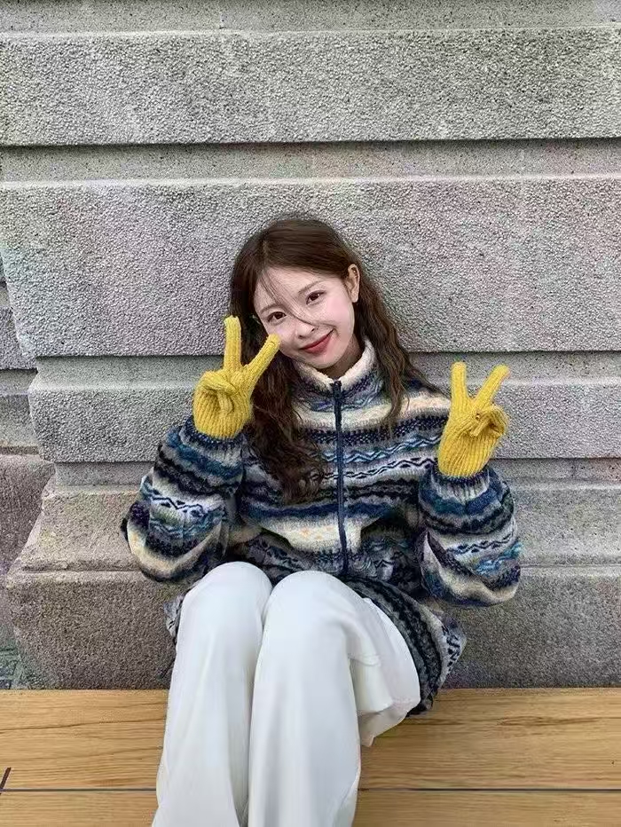 合辑链接）101-200针织毛针织衫秋冬条纹高领针织衫外套⑳