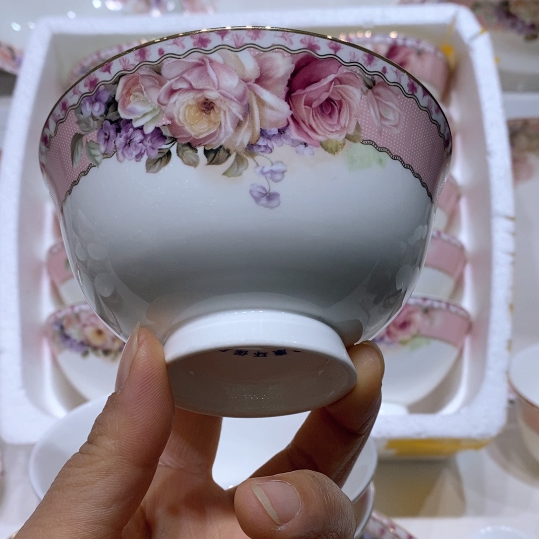 碗倾城玫瑰碗4.5英寸4个