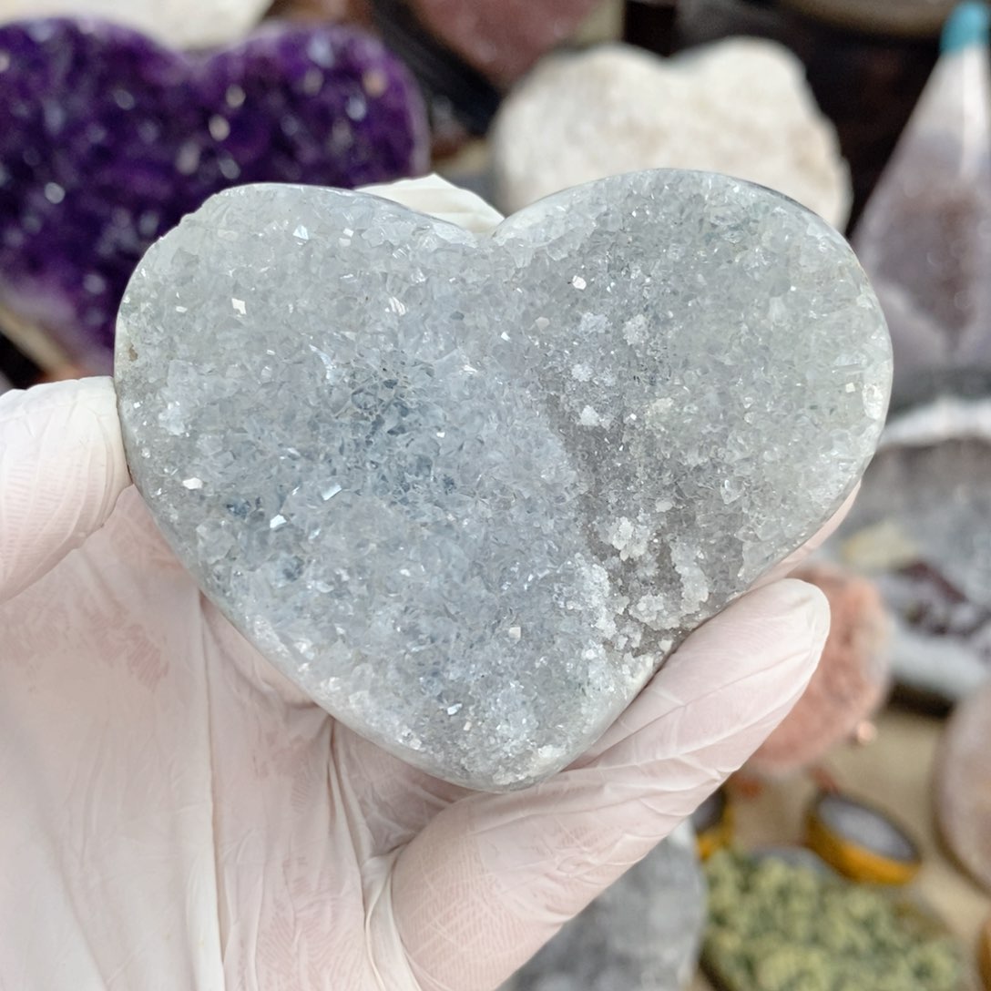 水晶天然水晶摆件9K金镶嵌