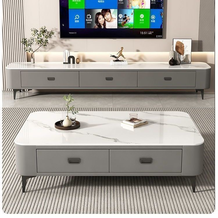 工厂直销轻奢岩板电视柜储物茶几家具组合客厅现代简约小户型家用