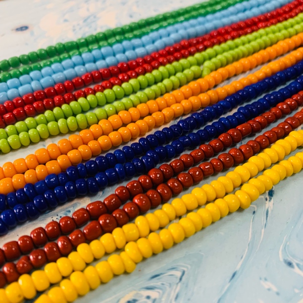 淄博博山4mm糖果色系实色琉璃米珠散珠手串文玩配珠