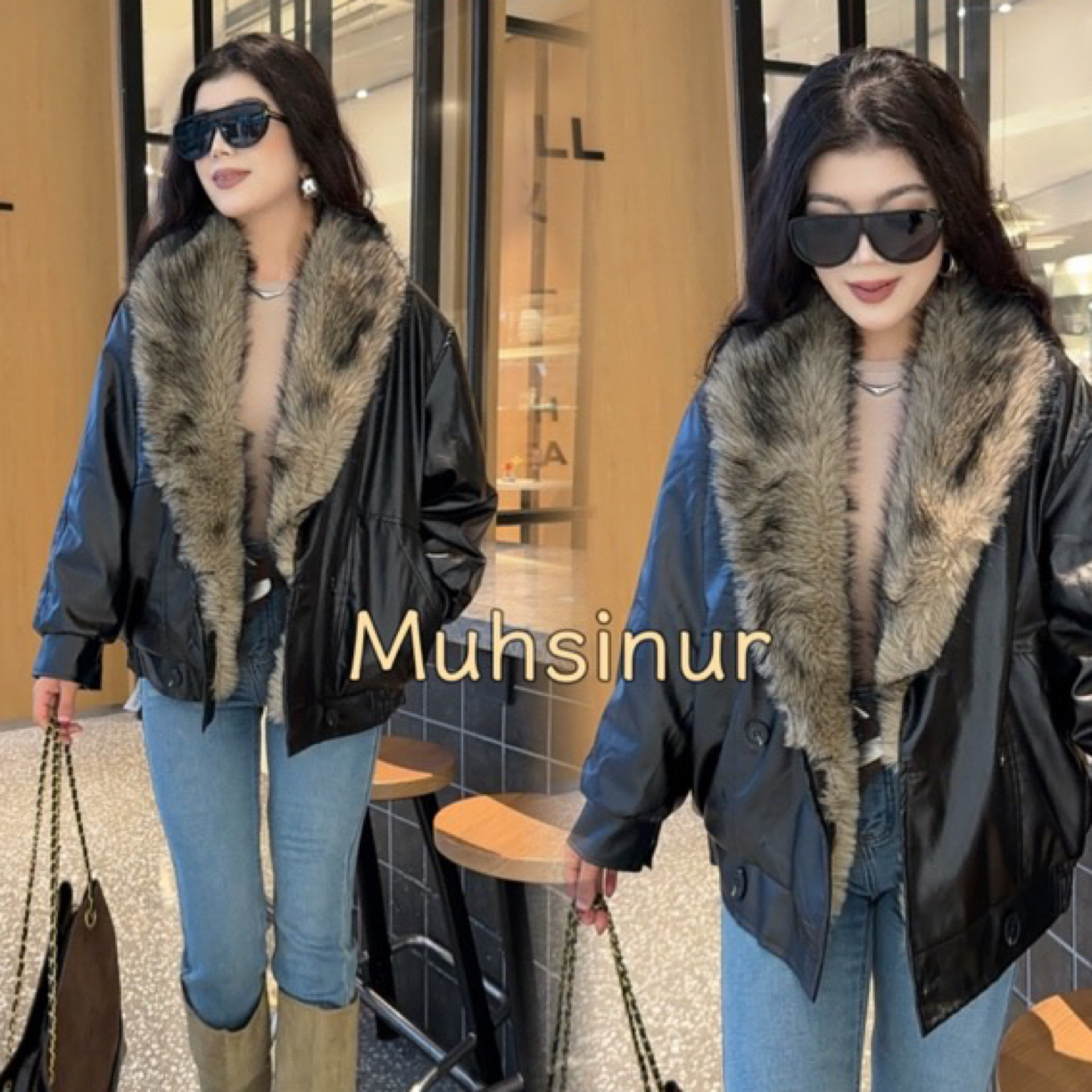 MUHSINUR新款女士双面外套0-43