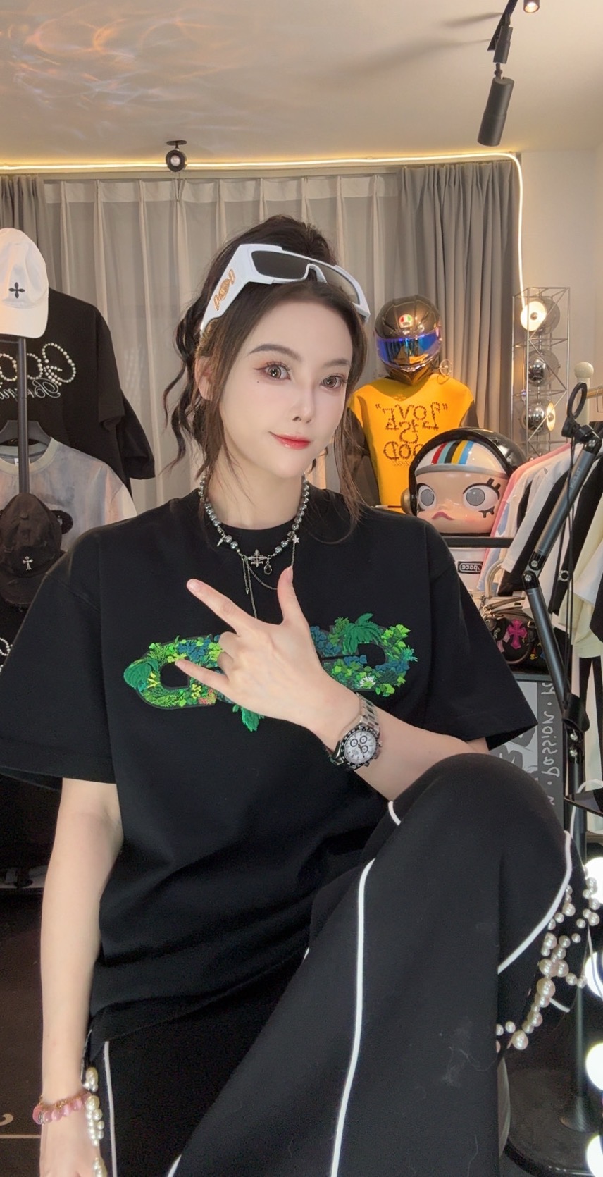 钱老板【绿地图】G00d体恤320克重磅工艺男女同款痞帅慵懒风男装 1