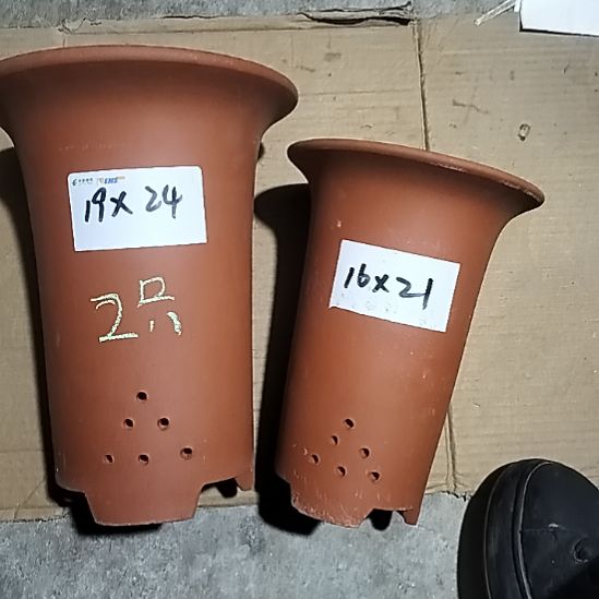 紫砂红泥兰花盆两个