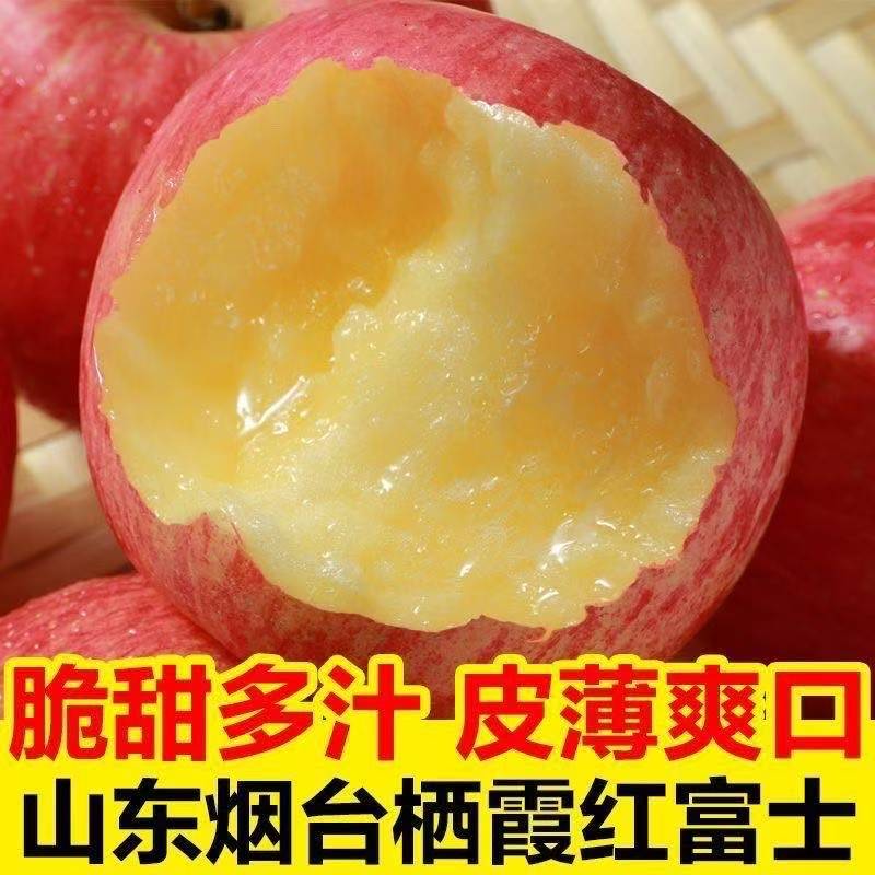 正宗山东烟台苹果栖霞红富士苹果新鲜水果脆甜整箱批发