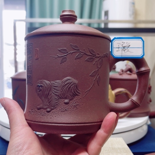 紫砂茶杯归*紫泥狗杯