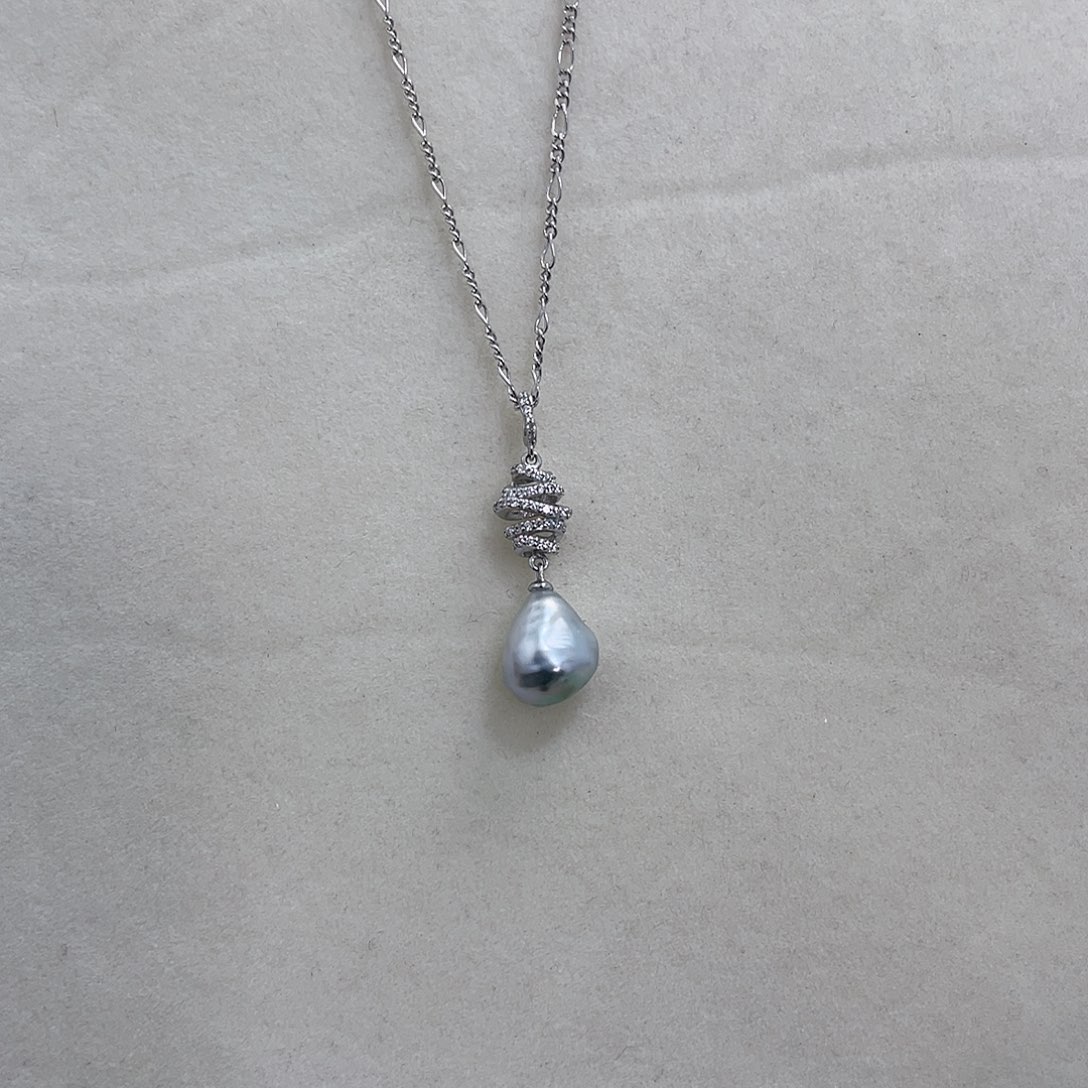 海水珍珠吊坠(不含链)银S925镶嵌