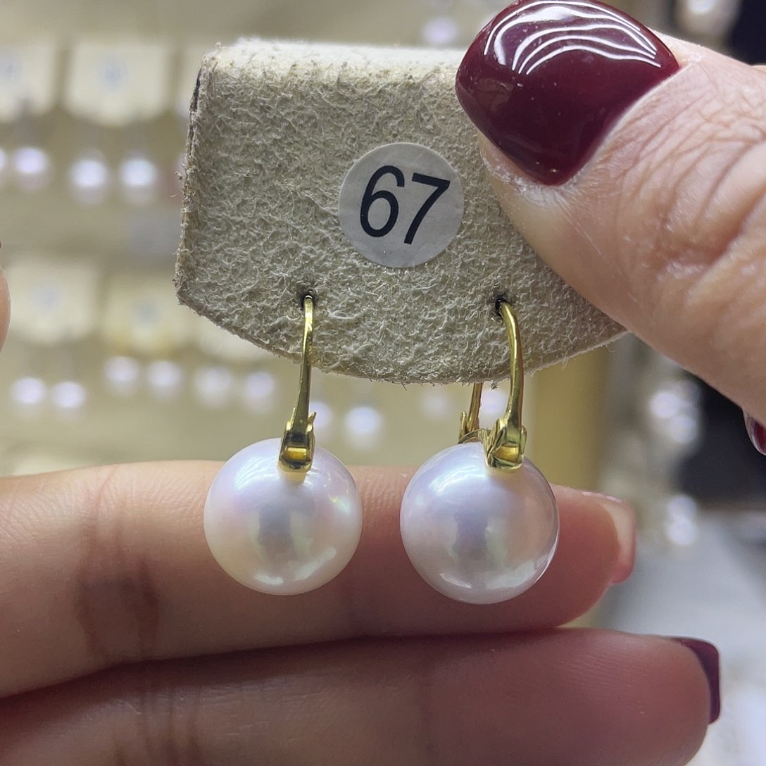淡水珍珠耳饰银S925镶嵌