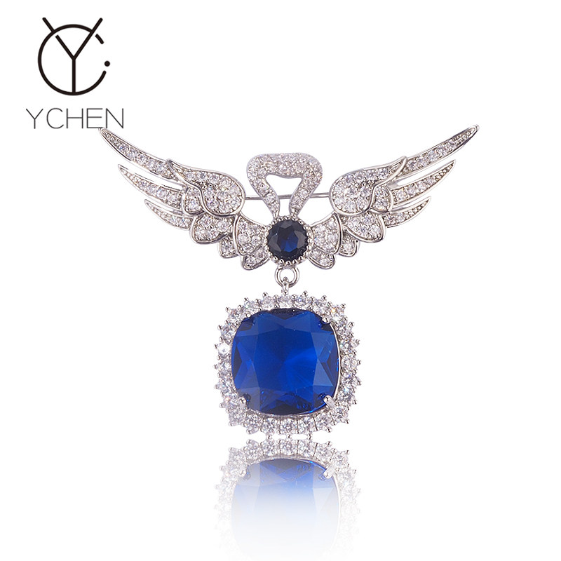 铜合金胸针 邂逅蓝天鹅胸针女灵动高级感气质西装配饰别针教师节