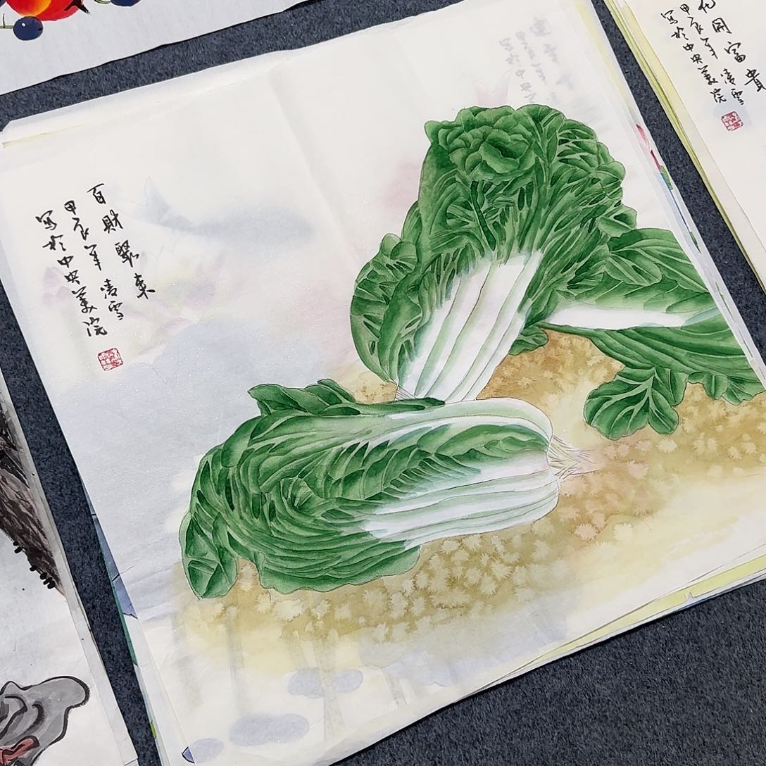 国画拾**叁尺寸70X70手绘作品 