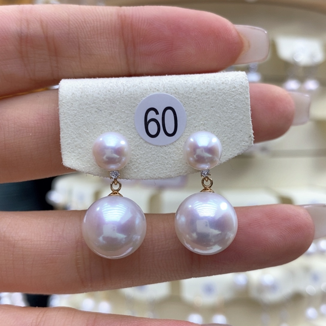 淡水珍珠耳饰18K金镶嵌