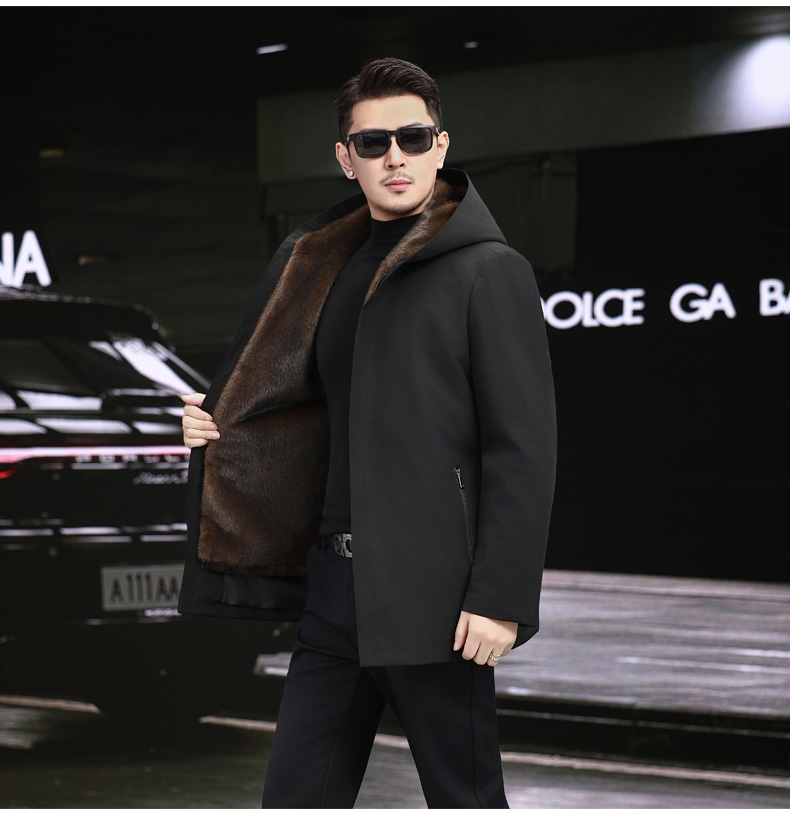 【源头工厂】海宁男派克服可脱卸内胆冬季中长款爸爸中老年高端外套