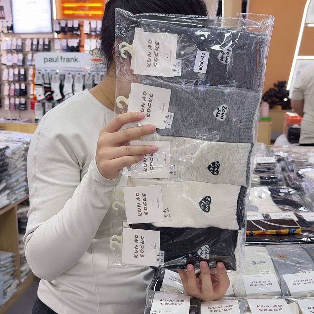 棉坤6050女羊毛长筒休闲 4包