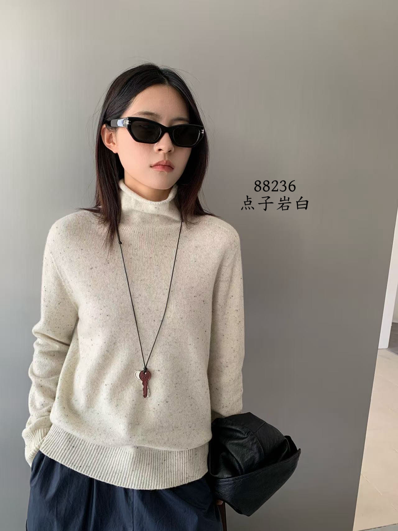 100%绵羊毛彩点点纱秋冬新款女士羊绒羊毛衫柔软舒适