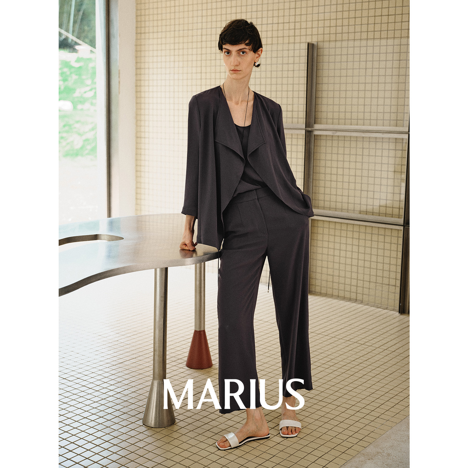 MARIUS“心智套”75D日本进口三醋酸大翻领外套背心裤子三件套