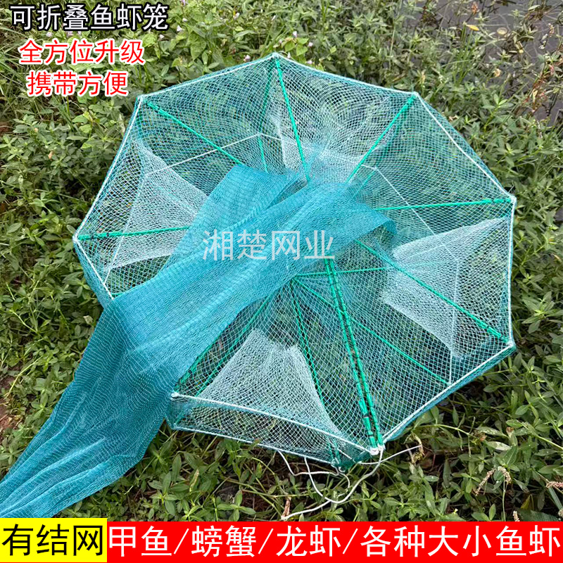 有结网甲鱼笼折叠鱼笼虾笼螃蟹加厚耐用自动捕鱼笼抓鱼虾专用渔具