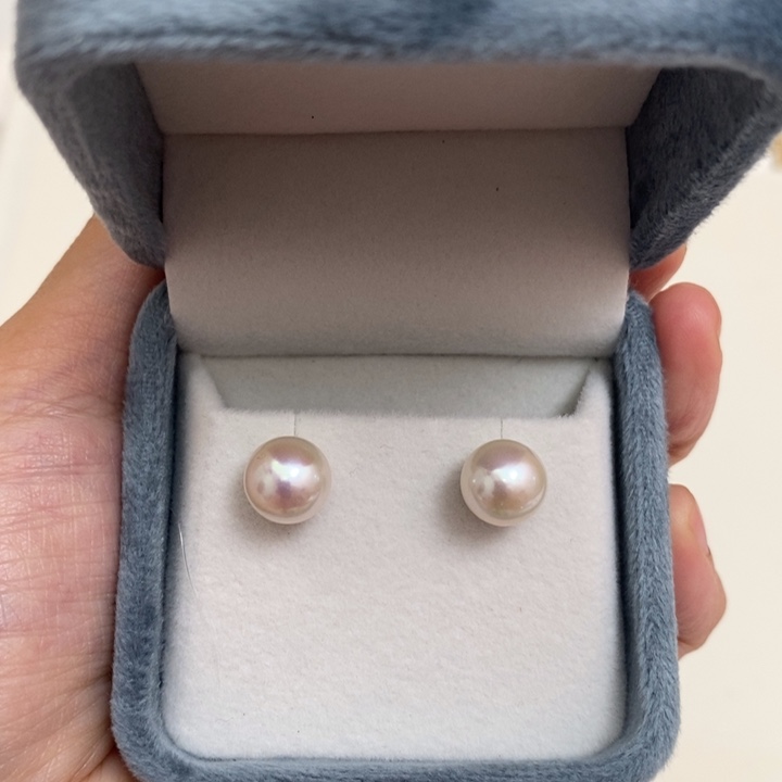淡水珍珠耳饰银S925镶嵌