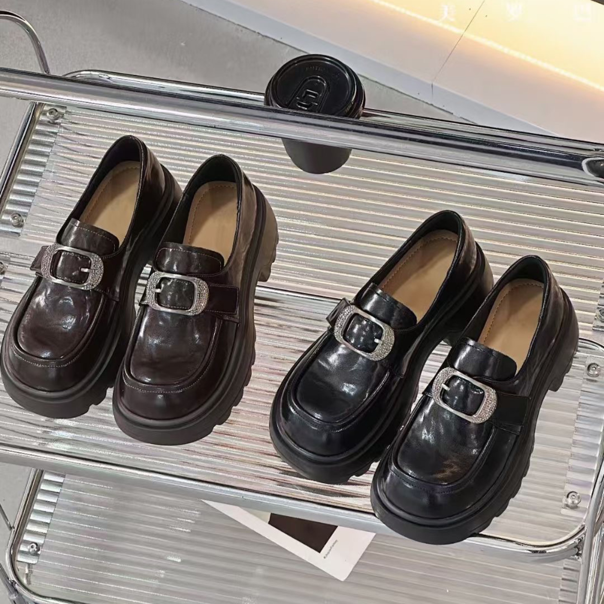 【美罗巴】2025早春新款厚底减龄时尚乐福鞋