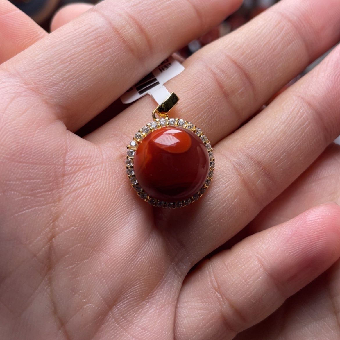 【闪购商品】银S925镶嵌双色圆牌吊坠南红玛瑙