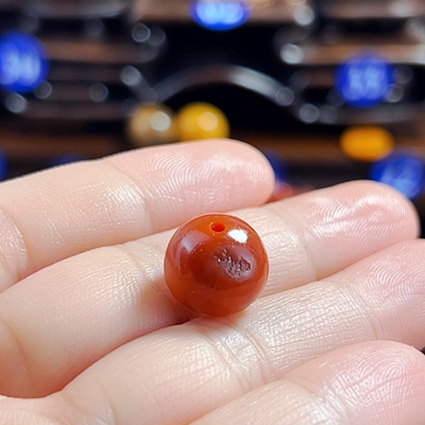 田黄石一*红田石珠子