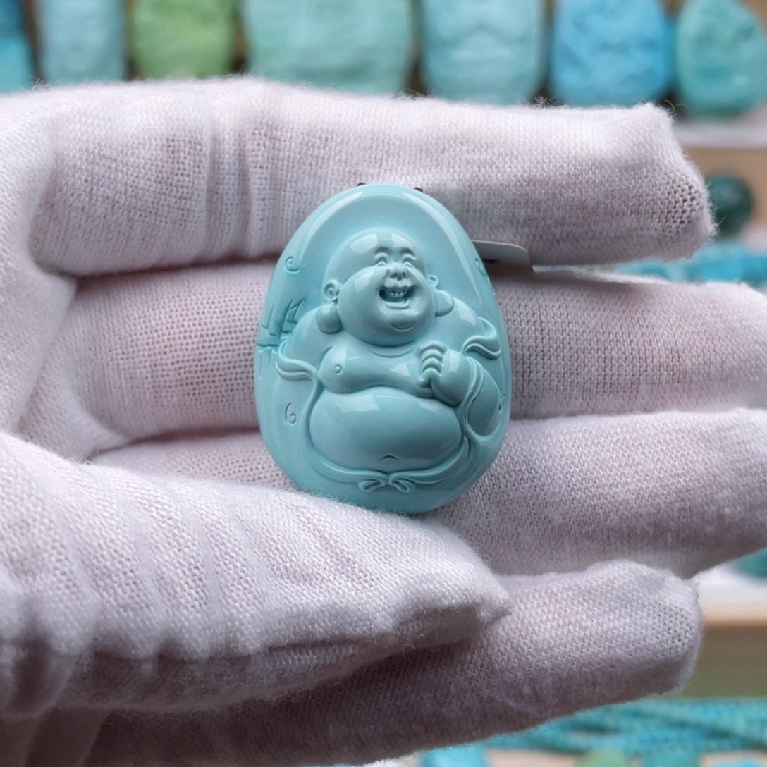 未镶嵌绿松石珠宝奇石24.8mm