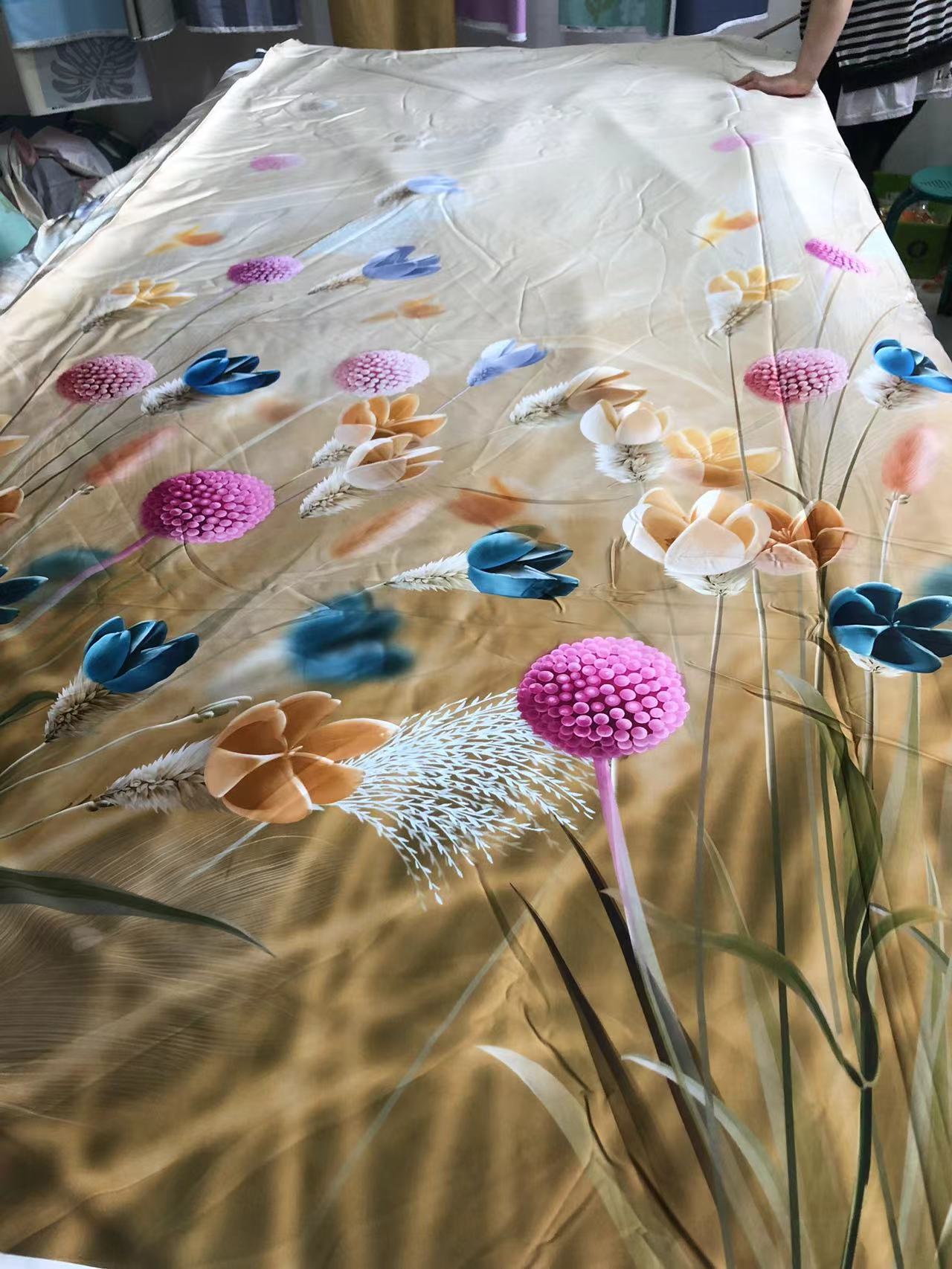 高品质数码印花贡缎布料2.5米幅宽2.5米