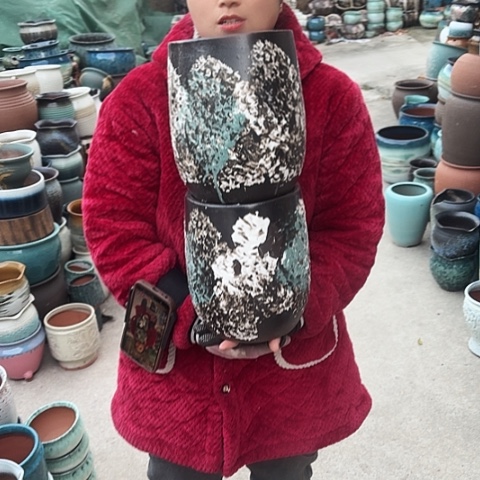 口17高23瑕疵盆子。