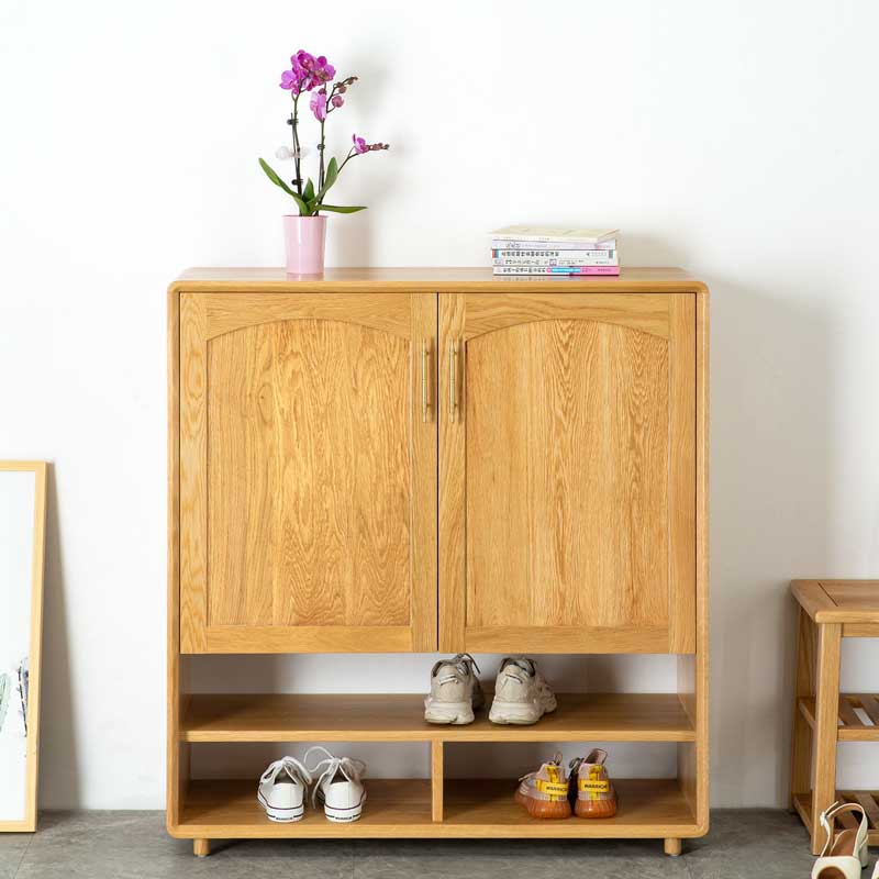 （2025新品）园丰 北美白橡木鞋柜家用大容量玄关阳台客厅原木天然