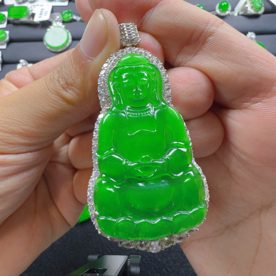 翡翠银S925镶嵌颈饰