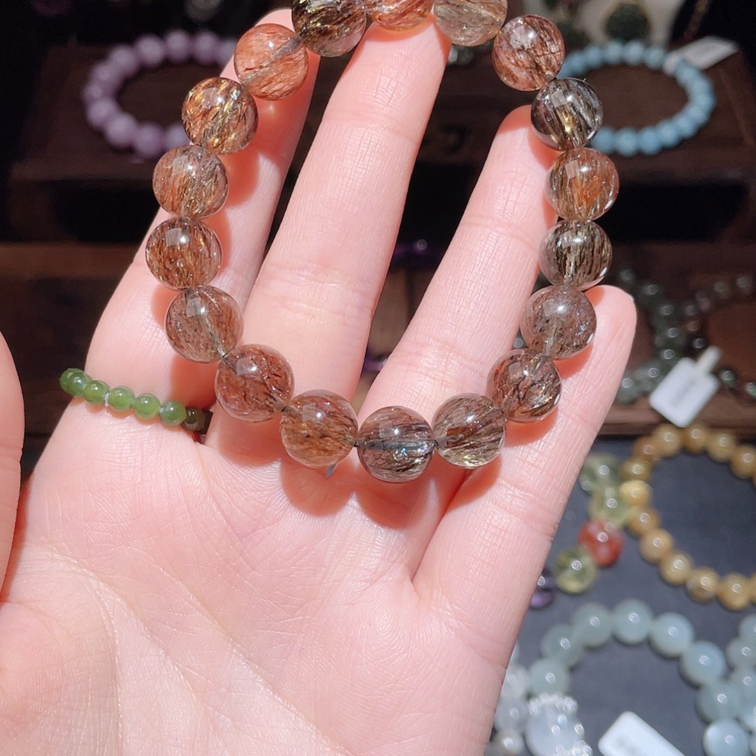 水晶手链未镶嵌黑金超七