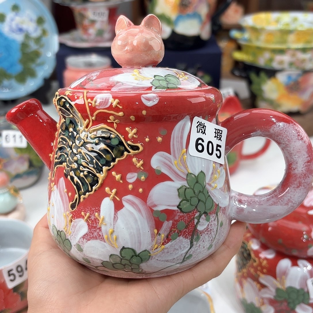 偲***翠景德镇手绘高温釉下彩陶瓷茶具