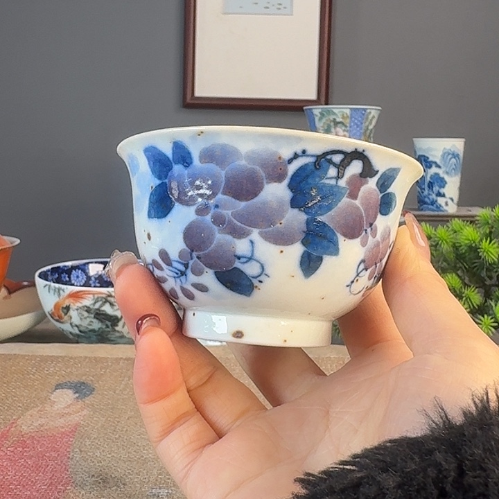 摆件景德柴烧茶杯多人