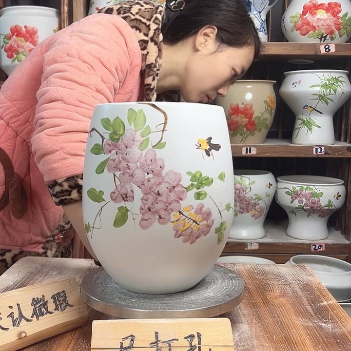 摆件但盆紫藤新款新款陶瓷