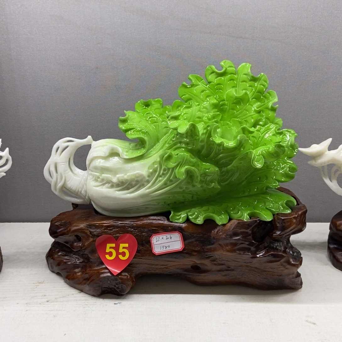江***训玉白菜摆件家居摆件