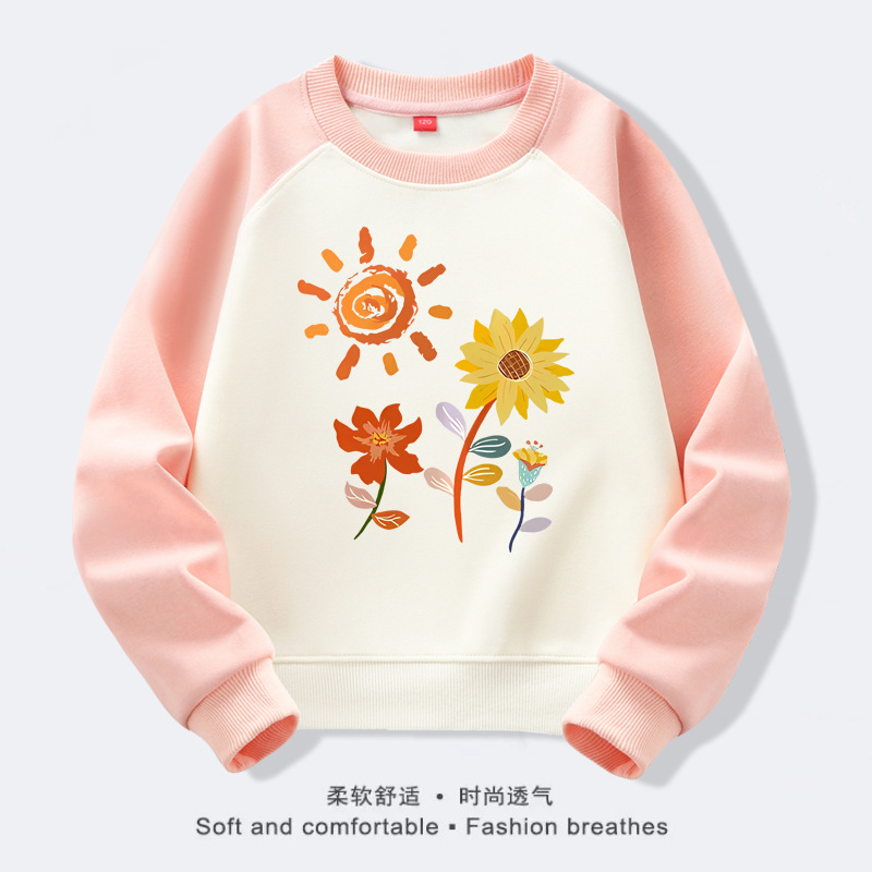 女童卫衣2025春秋新款宽松百搭时尚洋气薄款显瘦长袖圆领女装上衣