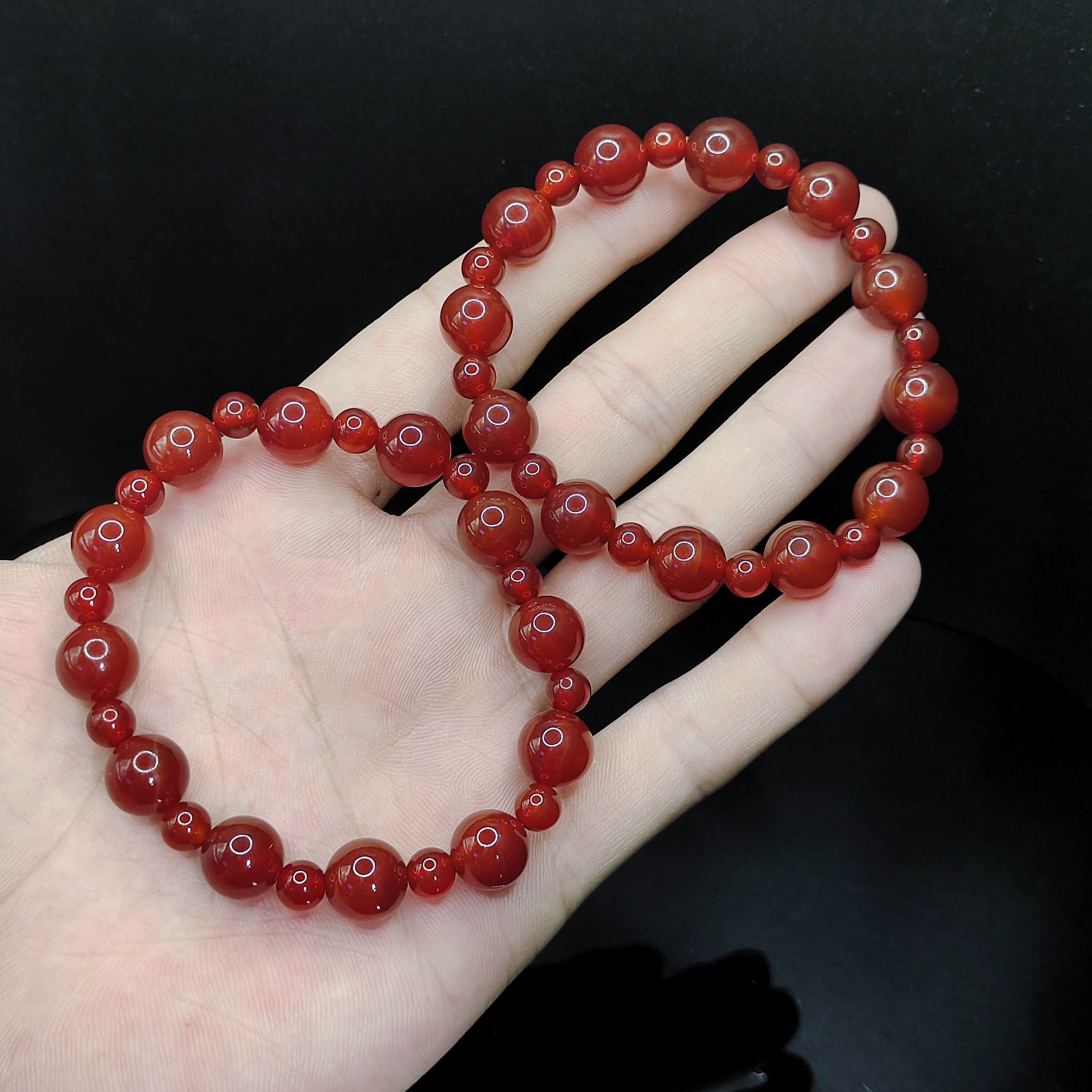 【老三珠宝】牛血红DIY单圈手串XP9【多样性发其一】约10mm