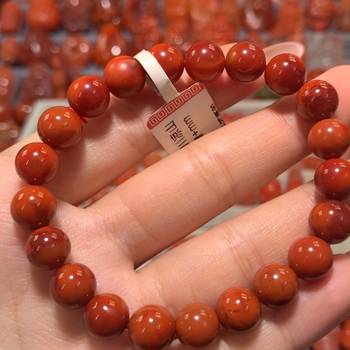 【闪购商品】未镶嵌圆珠单圈8+南红玛瑙