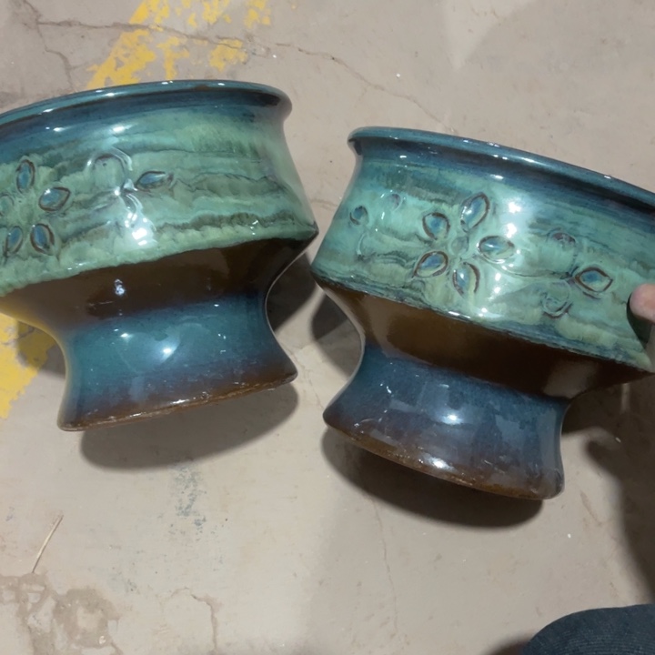 紫砂花盆口径21高度17两只正品
