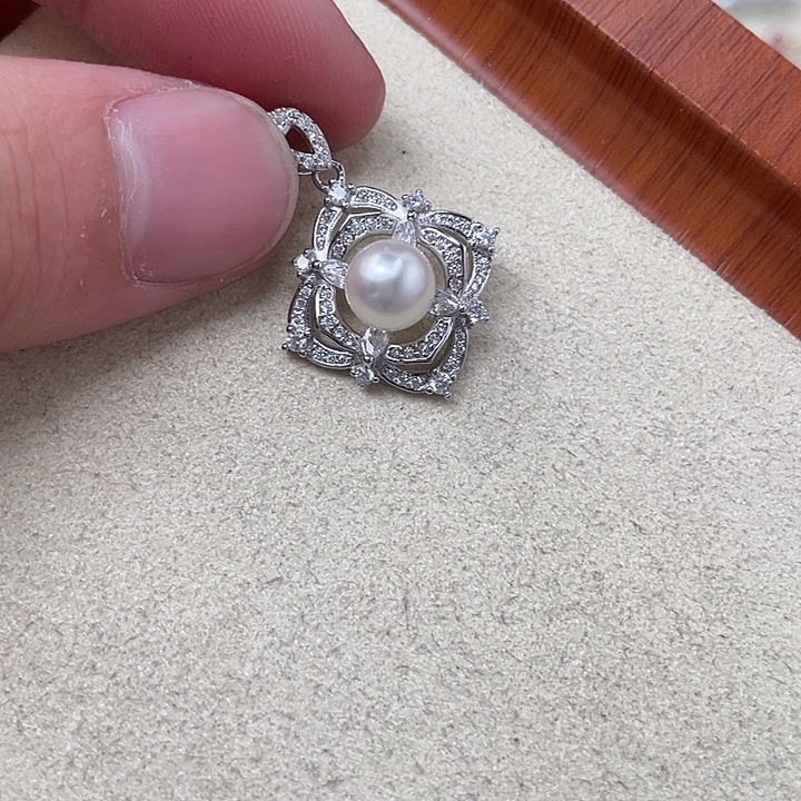 海水珍珠吊坠(不含链)银S925镶嵌