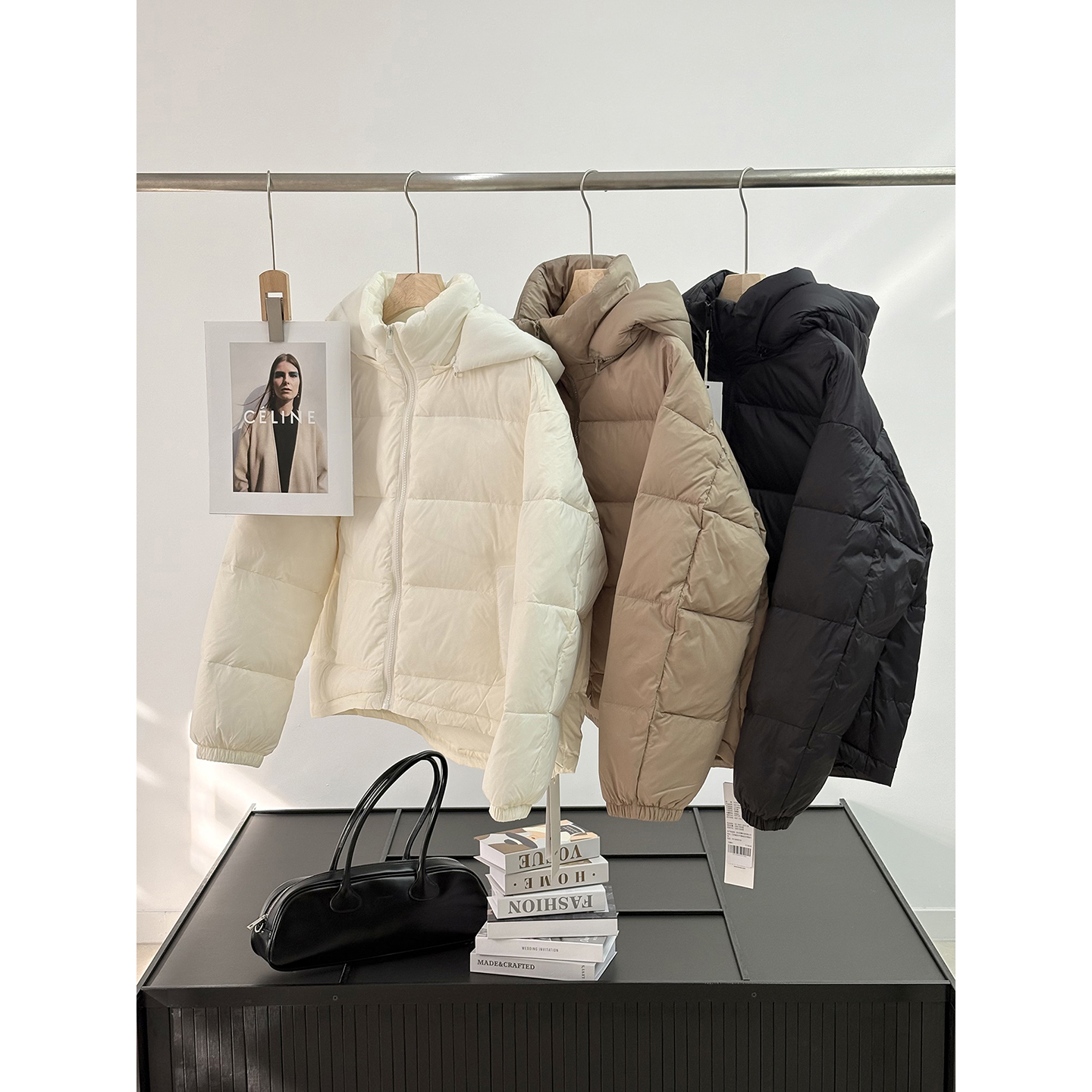 高性价比！帽子可拆解锁两种穿法~净版简约斜口袋宽松百搭羽绒服