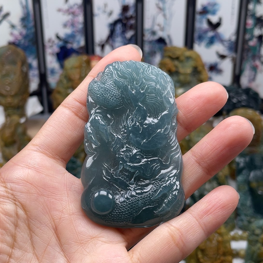 翡翠未镶嵌颈饰天然翡翠a货龙