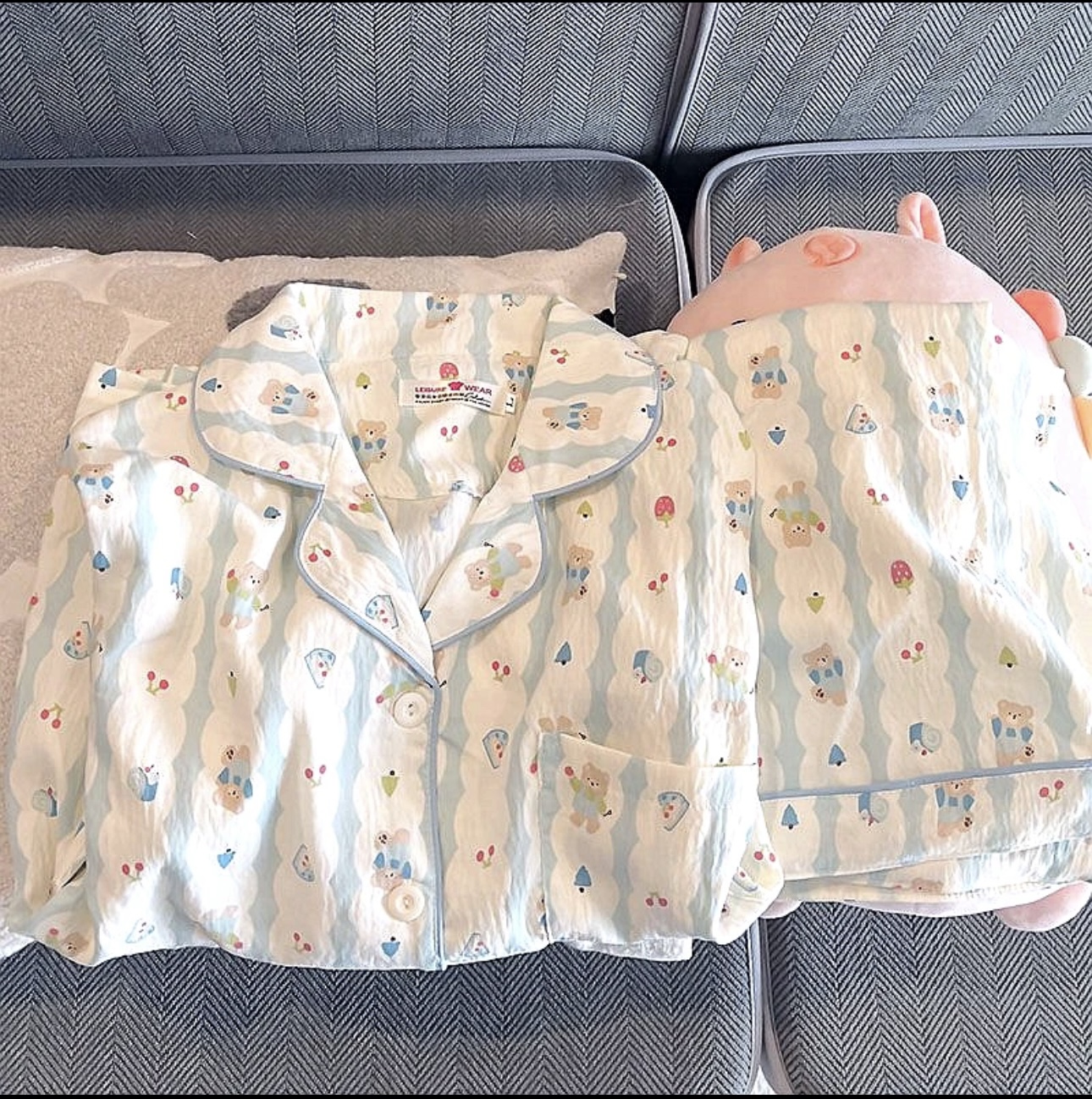 【6】大学生睡衣全棉带胸垫三件套夏季短袖睡衣女款爆款2025新款