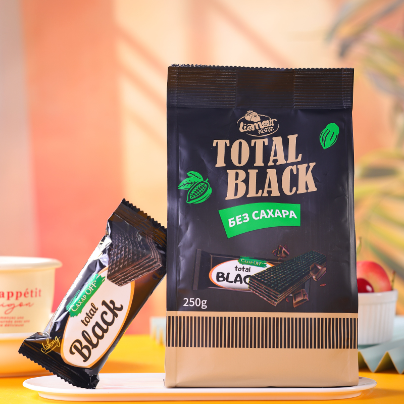 俄罗斯原装进口拉迈尔牌0蔗糖黑巧克力威化/白巧克力威化250克