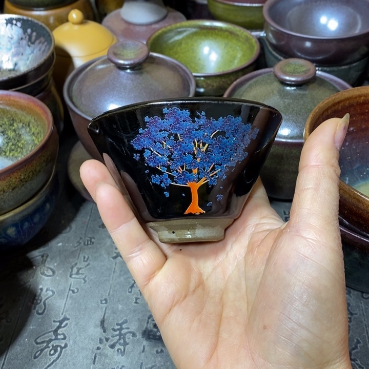 茶盏建阳建盏微瑕斗笠