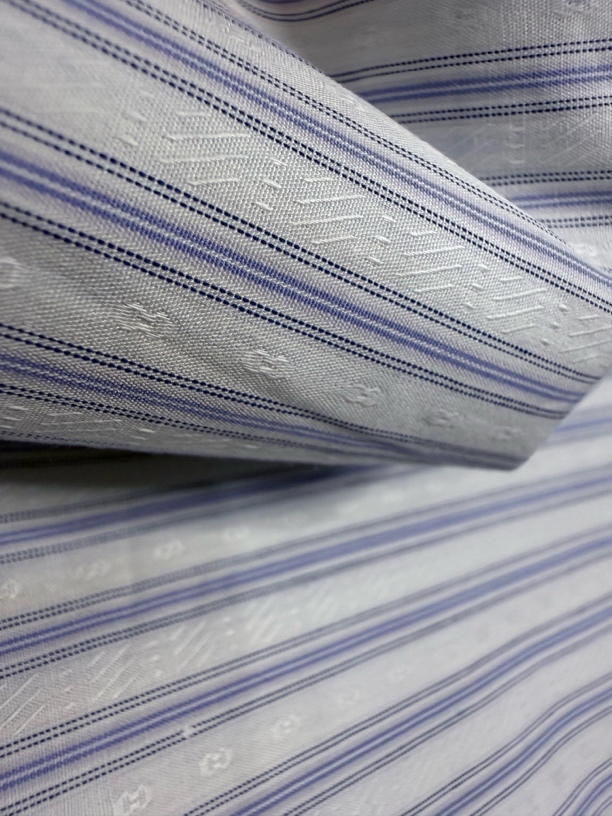 全棉色织提花男式时尚休闲宽松条纹长袖中长款衬衫春季百搭韩版